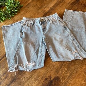 PacSun Light Blue Distressed Flare Jeans